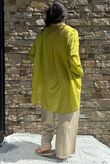 Shayle Indian Cotton Boyfriend Beach Shirt Olive